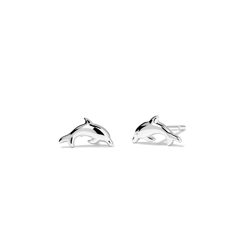 Dolphin Stud Earrings in Sterling Silver Earrings Bevilles 