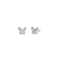 Cubic Zirconia Pavé Butterfly Stud Earrings in Sterling Silver Earrings Bevilles 