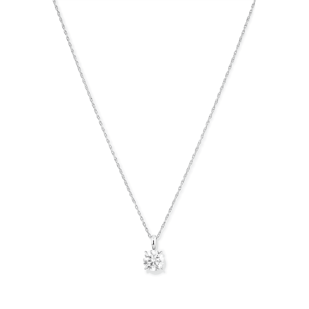45cm Prong Set Solitaire Pendant Necklace with 1.00ct of Laboratory-Grown Diamonds in Sterling Silver Pendants Bevilles 