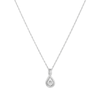 45cm Solitaire Swirl Pendant Necklace with 0.16tw of Laboratory-Grown Diamonds in Sterling Silver with Rhodium Plating Pendants Bevilles 