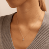 45cm Solitaire Swirl Pendant Necklace with 0.16tw of Laboratory-Grown Diamonds in Sterling Silver with Rhodium Plating Pendants Bevilles 
