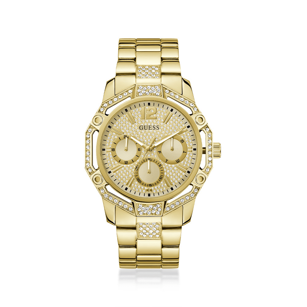 Guess Regal Quartz Multifunction Gold Tone Watch GW0990G2