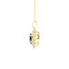 45cm Oval Created Sapphire Halo Pendant Necklace with 0.46tw of Laboratory-Grown Diamonds in 9kt Yellow Gold Pendants Bevilles 