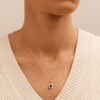 45cm Oval Created Sapphire Halo Pendant Necklace with 0.46tw of Laboratory-Grown Diamonds in 9kt Yellow Gold Pendants Bevilles 