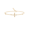 19cm Cross Station Bracelet with 0.05tw of Laboratory-Grown Diamonds in 9kt Yellow Gold Bracelets Bevilles 
