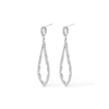 40mm Teardrop Stud Earrings with 0.50tw of Laboratory-Grown Diamonds in Sterling Silver and Platinum Earrings Bevilles 