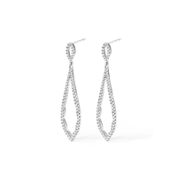 40mm Teardrop Stud Earrings with 0.50tw of Laboratory-Grown Diamonds in Sterling Silver and Platinum Earrings Bevilles 