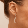 40mm Teardrop Stud Earrings with 0.50tw of Laboratory-Grown Diamonds in Sterling Silver and Platinum Earrings Bevilles 