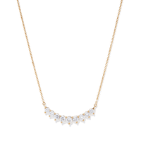 45cm Curved Bar Necklace with 1.00tw of Laboratory-Grown Diamonds in 9kt Yellow Gold Pendants Bevilles 