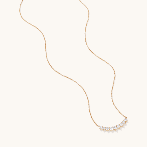 45cm Curved Bar Necklace with 1.00tw of Laboratory-Grown Diamonds in 9kt Yellow Gold Pendants Bevilles 