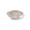 Cushion Shaped Ring with 1.00tw of Laboratory-Grown Diamonds in 9kt Yellow Gold Rings Bevilles 
