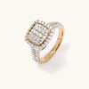 Cushion Shaped Ring with 1.00tw of Laboratory-Grown Diamonds in 9kt Yellow Gold Rings Bevilles 