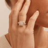 Cushion Shaped Ring with 1.00tw of Laboratory-Grown Diamonds in 9kt Yellow Gold Rings Bevilles 