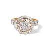 Round Cluster Ring with 1.00tw of Laboratory-Grown Diamonds in 9kt Yellow Gold Rings Bevilles 
