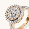 Round Cluster Ring with 1.00tw of Laboratory-Grown Diamonds in 9kt Yellow Gold Rings Bevilles 