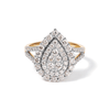 Pear Shaped Cluster Ring with 1.00tw of Laboratory-Grown Diamonds in 9kt Yellow Gold Rings Bevilles 
