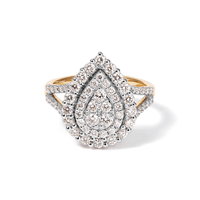 Pear Shaped Cluster Ring with 1.00tw of Laboratory-Grown Diamonds in 9kt Yellow Gold Rings Bevilles 