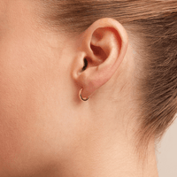 8mm Round Huggie Earrings in 9kt Yellow Gold Earrings Bevilles 