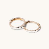 10mm Duo-Tone Diamond Cut Huggie Earrings in 9kt Yellow Gold Earrings Bevilles 