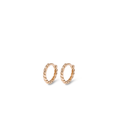 8mm Twist Huggie Earrings in 9kt Yellow Gold Earrings Bevilles 
