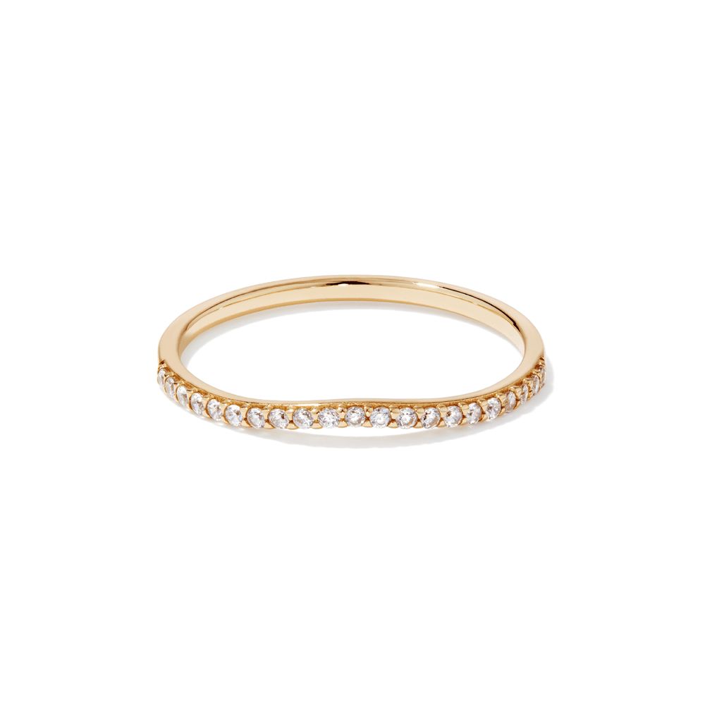 Cubic Zirconia Pave Chevron Ring in 9kt Yellow Gold Rings Bevilles 
