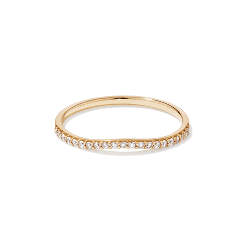 Cubic Zirconia Pave Chevron Ring in 9kt Yellow Gold Rings Bevilles 