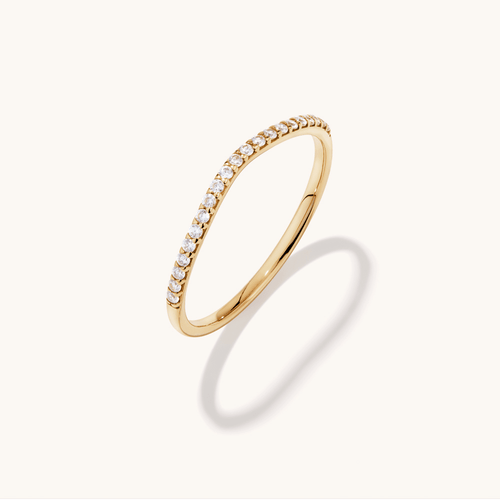 Cubic Zirconia Pave Chevron Ring in 9kt Yellow Gold Rings Bevilles 