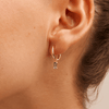 Cubic Zirconia Drop Hoop Earrings in 9kt Yellow Gold Earrings Bevilles 