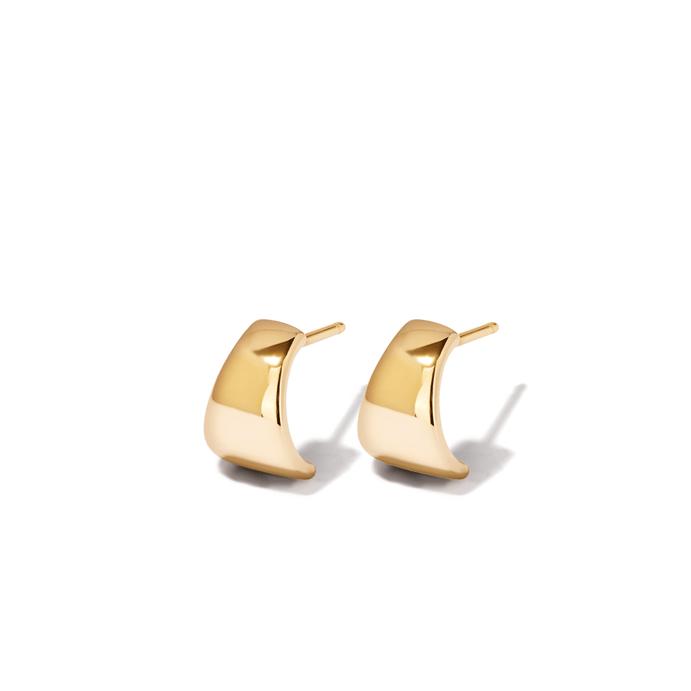 Tapered Hoop Stud Earrings in 9kt Yellow Gold Earrings Bevilles 
