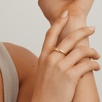 Slim Dome Ring in 9kt Yellow Gold Rings Bevilles 