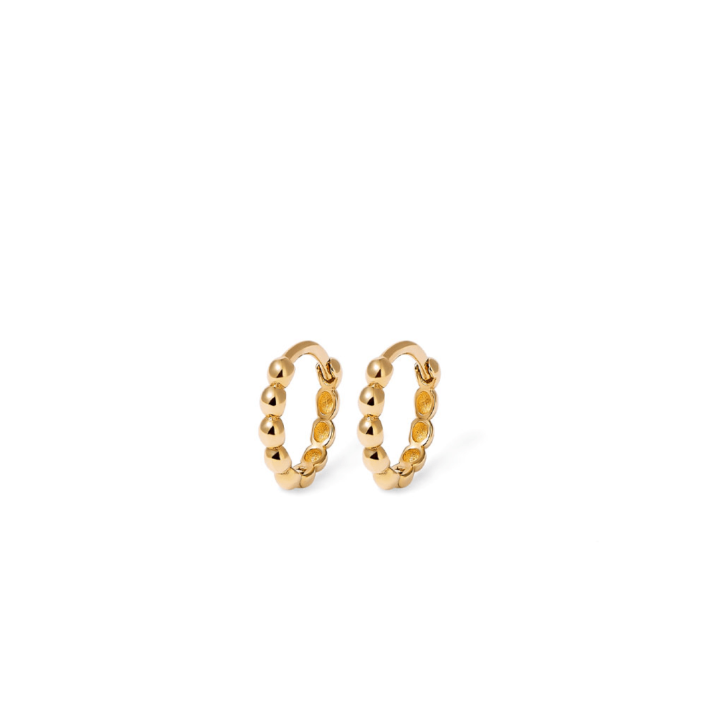 7mm Bead Huggie Earrings in 9kt Yellow Gold Earrings Bevilles 