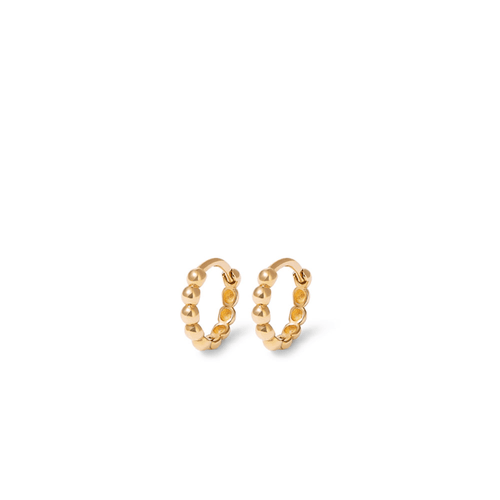 7mm Bead Huggie Earrings in 9kt Yellow Gold Earrings Bevilles 