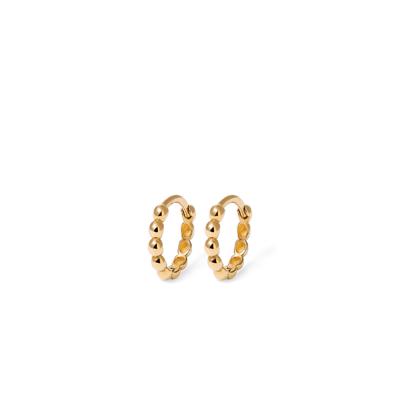 7mm Bead Huggie Earrings in 9kt Yellow Gold Earrings Bevilles 