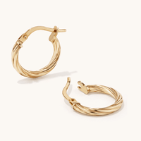 10mm Twist Hoop Earrings in 9kt Bonded Gold Earrings Bevilles 