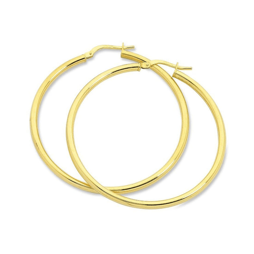 30mm Round Hoop Earrings in 9kt Bonded Gold Silver Filled Earrings Bevilles 