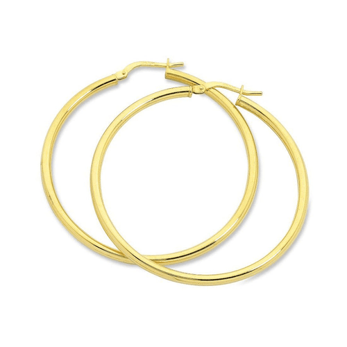 20mm Round Hoop Earrings in 9kt Yellow Bonded Gold Earrings Bevilles 