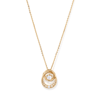 43cm Cubic Zirconia Twist Pendant Necklace in 9kt Yellow Bonded Gold Pendants Bevilles 