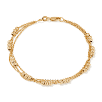 19cm Multi-Strand Station Bracelet in 9kt Bonded Gold Silver Filled Bracelets Bevilles 