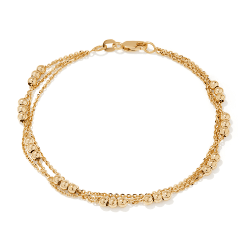 19cm Multi-Strand Station Bracelet in 9kt Bonded Gold Silver Filled Bracelets Bevilles 