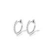Hoop Earrings with 0.25tw of Laboratory-Grown Diamonds in Sterling Silver and Platinum Earrings Bevilles 