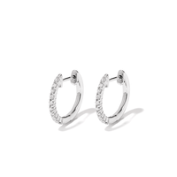 Hoop Earrings with 0.25tw of Laboratory-Grown Diamonds in Sterling Silver and Platinum Earrings Bevilles 