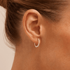 Hoop Earrings with 0.25tw of Laboratory-Grown Diamonds in Sterling Silver and Platinum Earrings Bevilles 