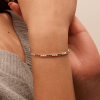 18cm Alternating Created Emerald Tennis Bracelet with 0.25tw of Laboratory-Grown Diamonds in 9kt Yellow Gold Bracelets Bevilles 