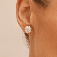Halo Stud Earrings with 2.00tw of Laboratory-Grown Diamonds in Sterling Silver and Platinum Earrings Bevilles 