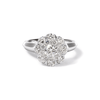 Halo Ring with 1.45tw of Laboratory-Grown Diamonds in Sterling Silver and Platinum Rings Bevilles 