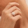 Halo Ring with 1.45tw of Laboratory-Grown Diamonds in Sterling Silver and Platinum Rings Bevilles 