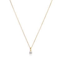 45cm Solitaire Bail Necklace with 0.15ct of Laboratory-Grown Diamonds in 9kt Yellow Gold Pendants Bevilles 