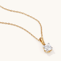 45cm Solitaire Bail Necklace with 0.15ct of Laboratory-Grown Diamonds in 9kt Yellow Gold Necklaces Bevilles 