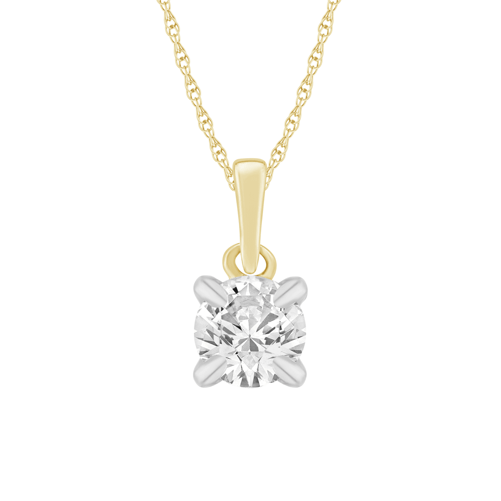 45cm Solitaire Bail Necklace with 0.25ct of Laboratory-Grown Diamonds in 9kt Yellow Gold Pendants Bevilles 