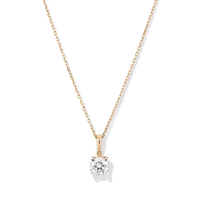 45cm Solitaire Bail Necklace with 0.25ct of Laboratory-Grown Diamonds in 9kt Yellow Gold Pendants Bevilles 